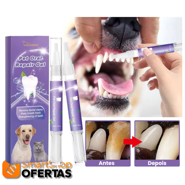 Gel Oral Repair™ - Gel Removedor de Manchas e Bactérias Dentárias Para Pet[COMPRE 1 - LEVE 2]