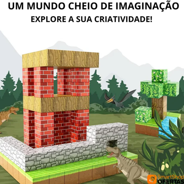 Blocos de Construção Magnética Minecraft - 48/64/75 peças