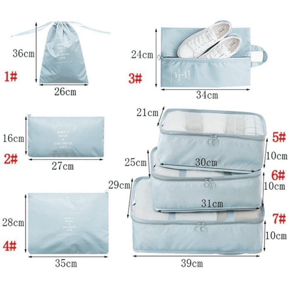 Kit 7 Bolsas Organizadoras Para Mala de Viagem STORAGE BAG - [PAGUE 4 LEVE 7 - SUPER PROMOÇÃO POR TEMPO LIMITADO] Direct Ofertas 